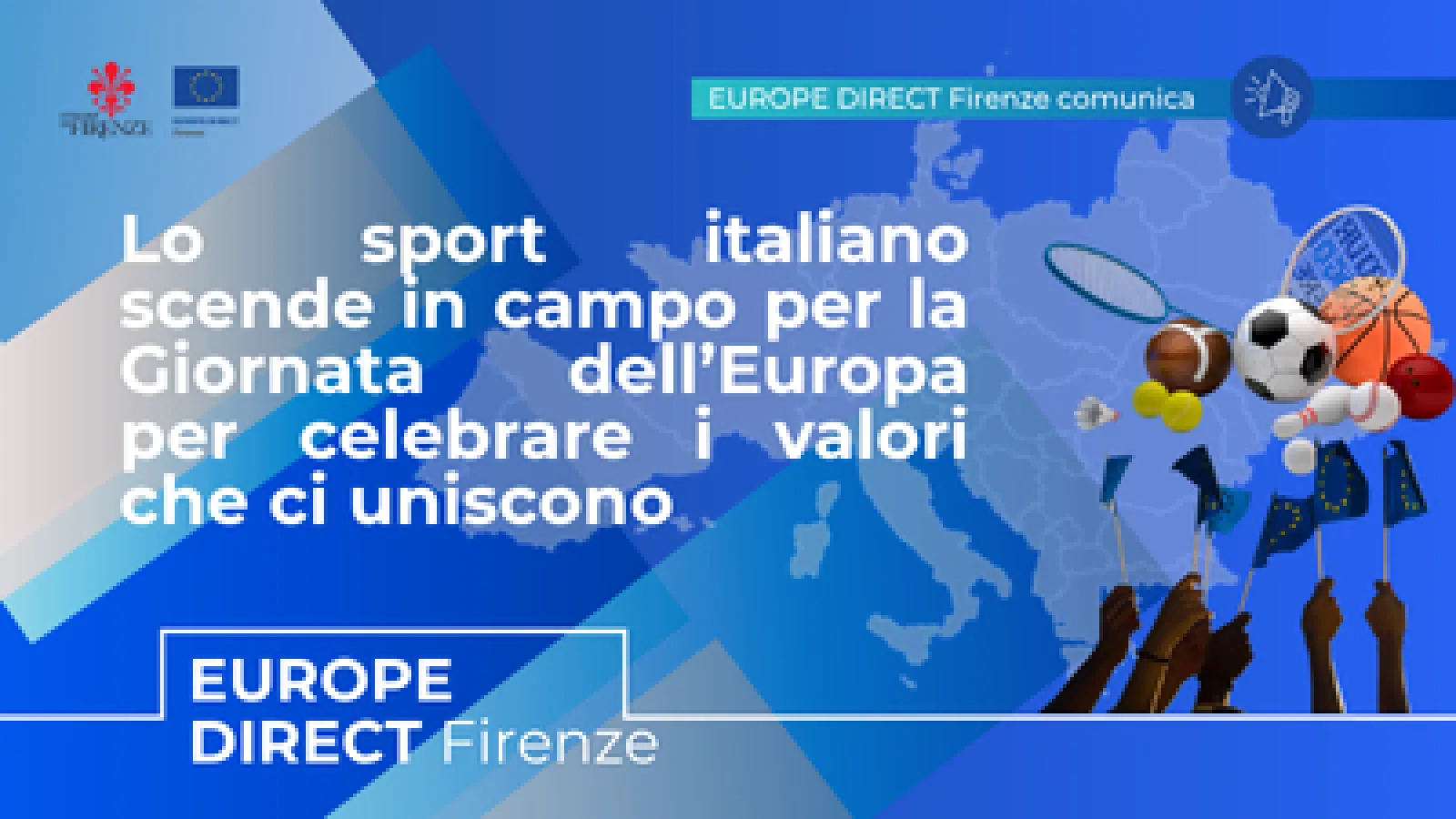 Attrezzature sportive e bandiere europee