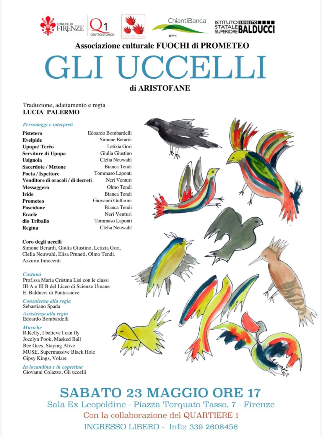 Gli uccelli di Aristofane al Quartiere 1