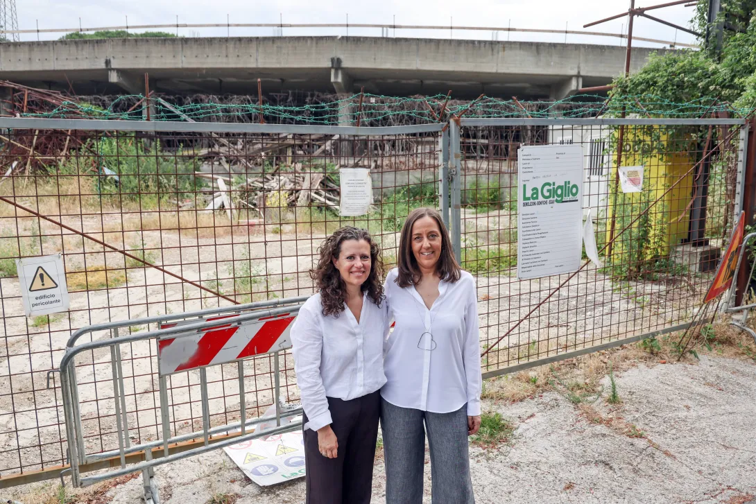 L'assessora Biti e la sindaca Funaro in via Burci