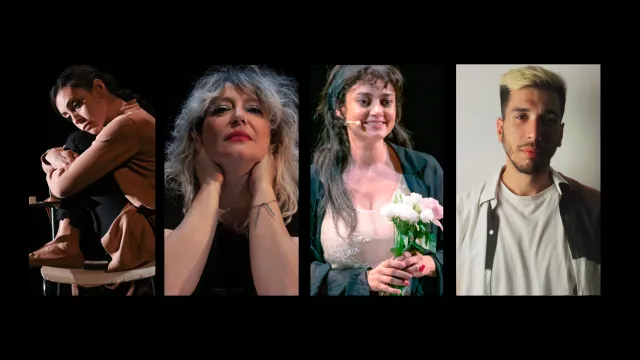 4 attori in posa in 4 distinte fotografia accostate una accanto all'altra