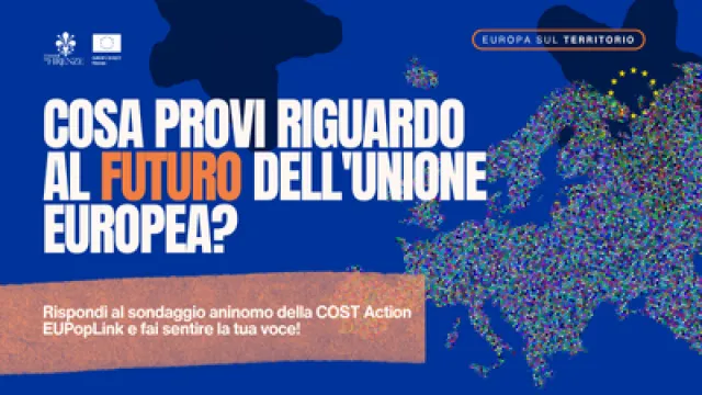 grafica su sfondo blu con cartina dell'Europa colorata