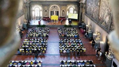 foto del Salone dei 500 dove si è svolto il dettato