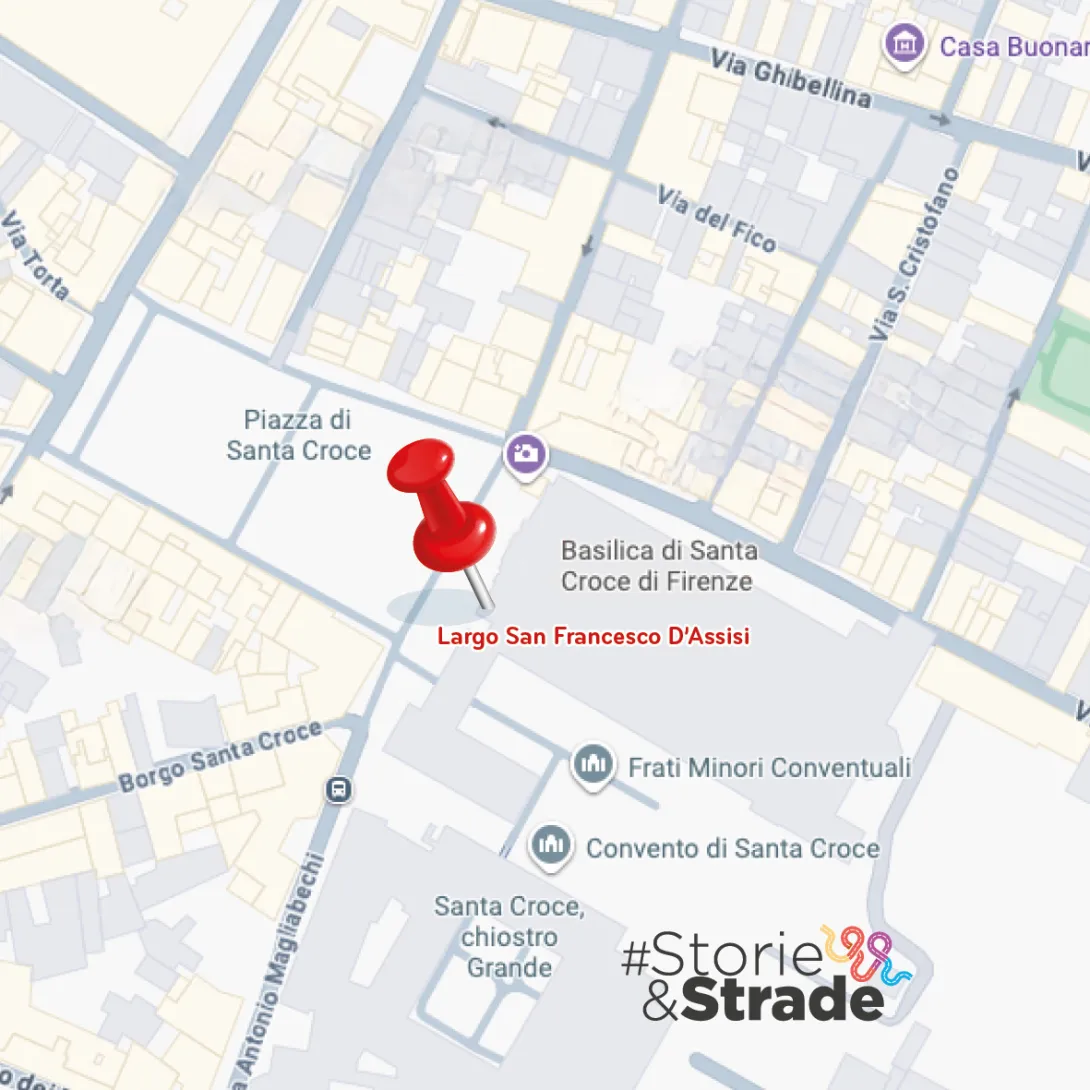 Carta geografica di Firenze con piazza San Francesco