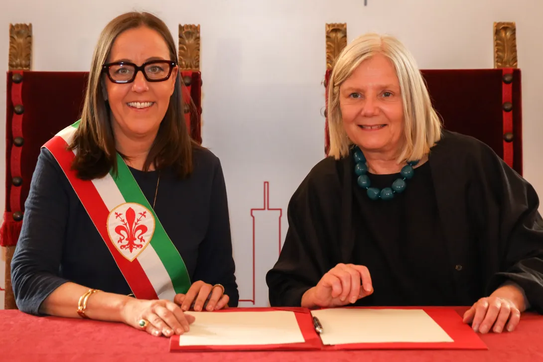 La sindaca Funaro e la rettrice dell'Università di Firenze Petrucci