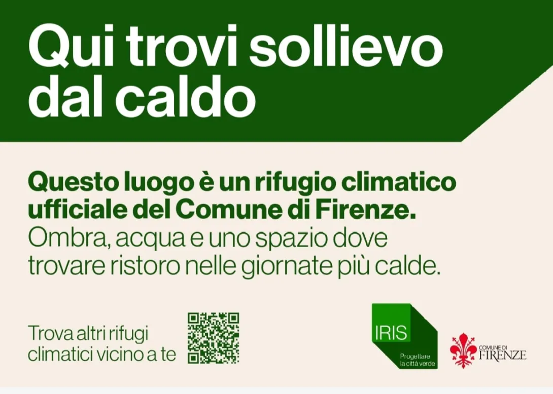 La nuova segnaletiva per l'indicazione dei rifugi climatici in città, in fase di installazione in queste settimane