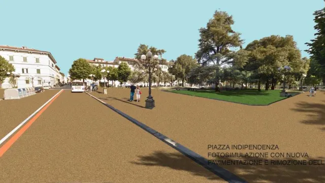 Rendering del nuovo profilo della piazza