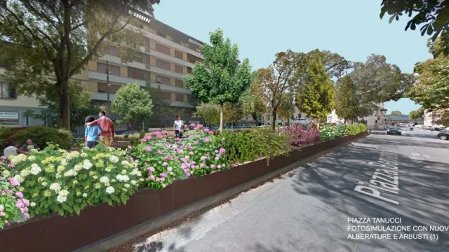 Rendering dell'intervento sul verde