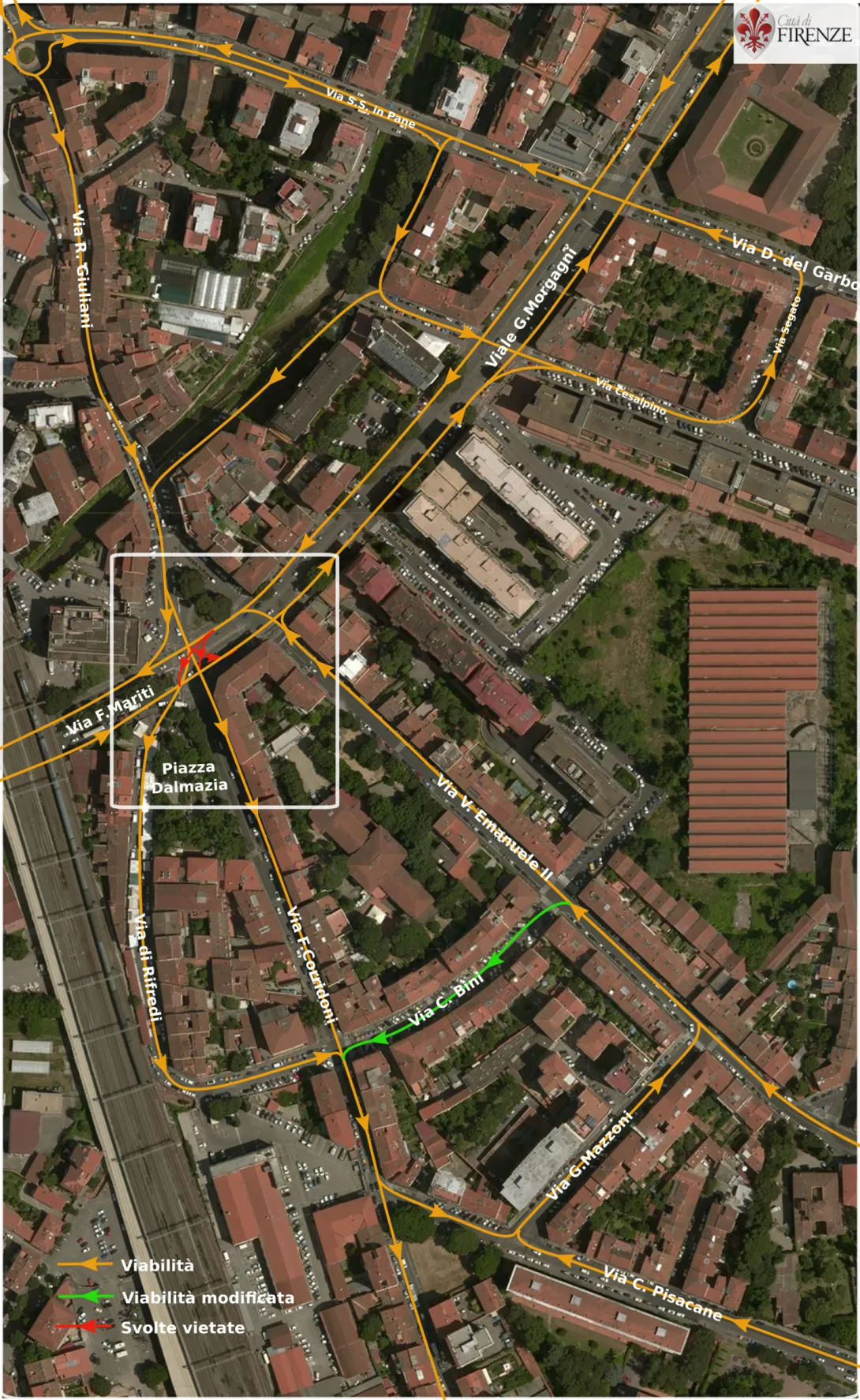 dalmazia piantina nuova viabilità piazza dalmazia