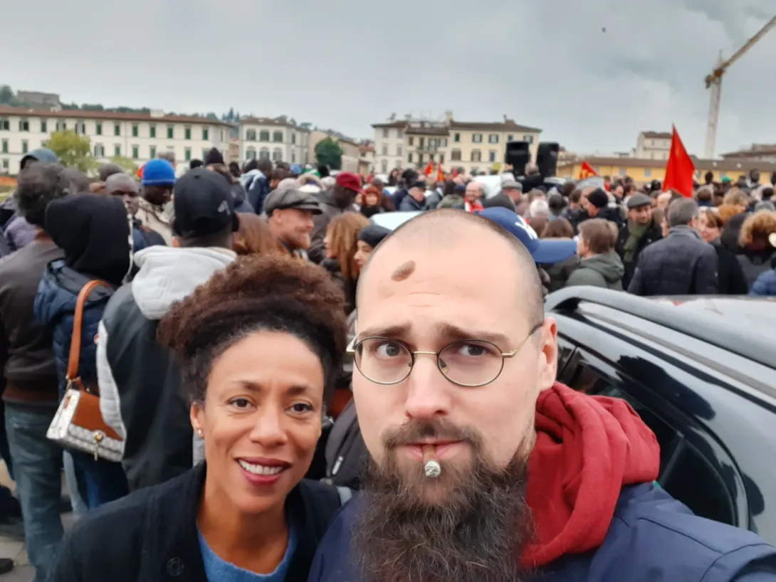 Bundu e Palagi alla manifestazione sul ponte Vespucci