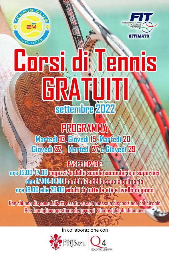 Corsi di tennis al Quartiere 4 Corsi di tennis al Quartiere 4