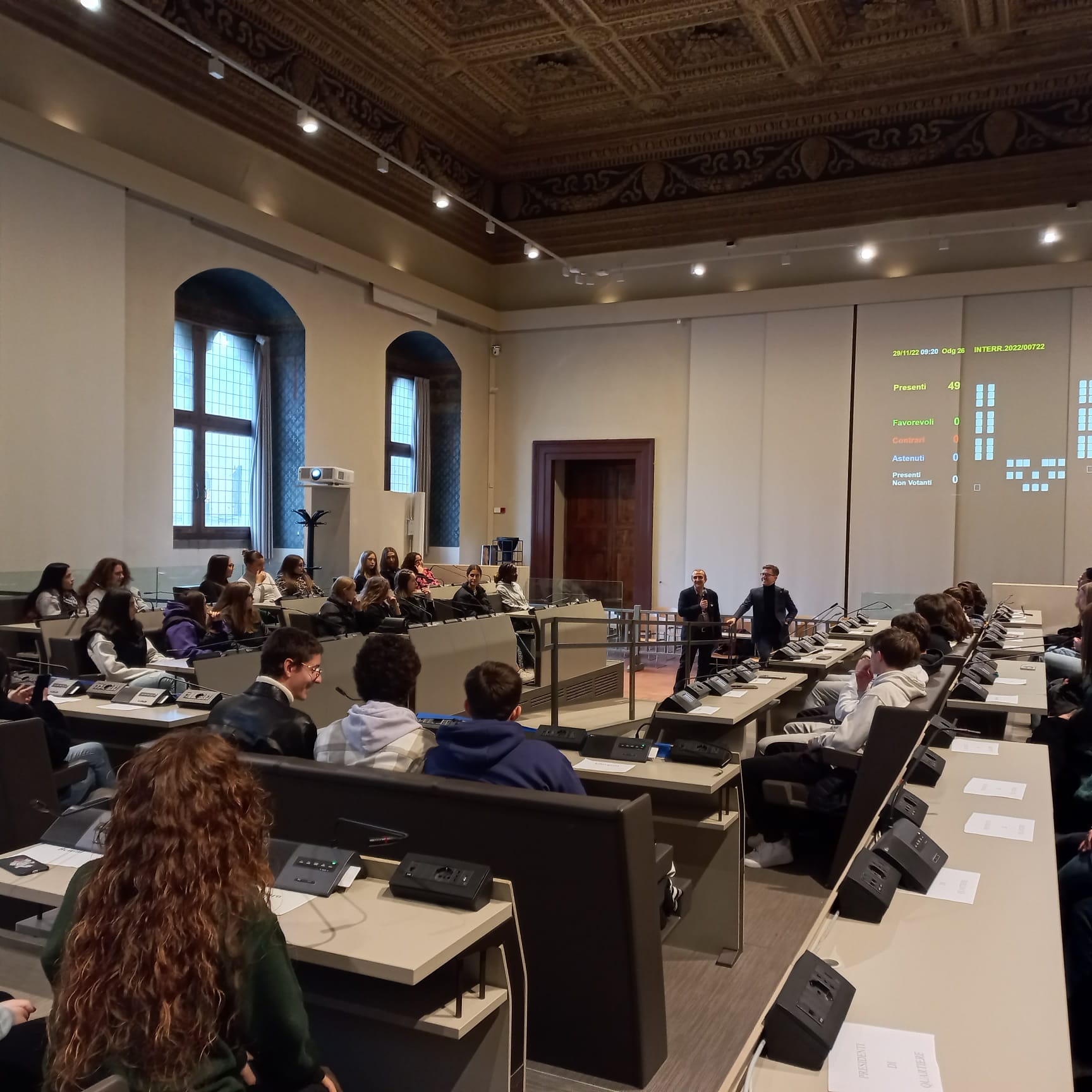 Il sindaco Nardella e il presidente Milani al Consiglio comunale aperto agli studenti Il sindaco Nardella e il presidente Milani al Consiglio comunale aperto agli studenti