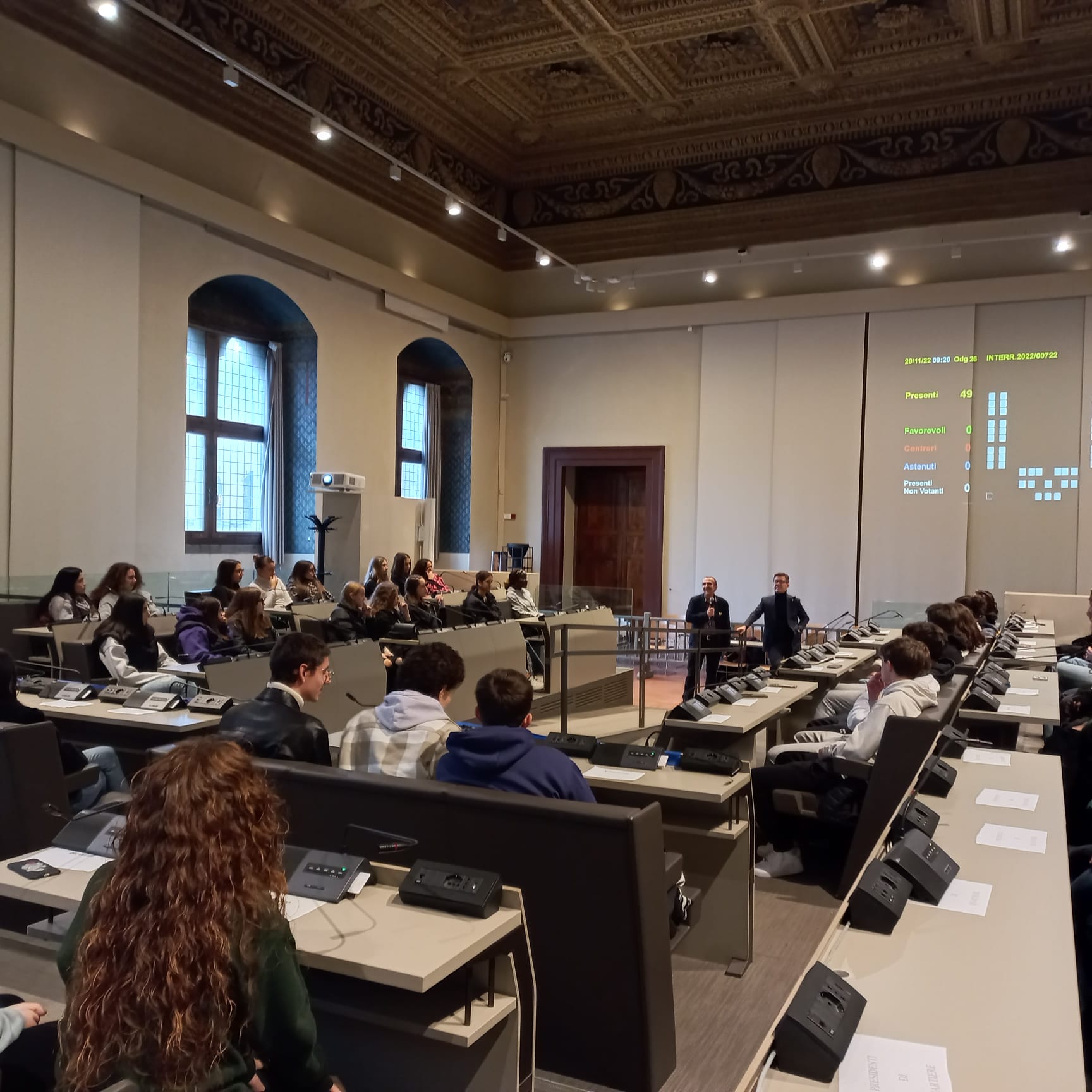 Il sindaco Nardella e il presidente Milani al Consiglio comunale aperto agli studenti Il sindaco Nardella e il presidente Milani al Consiglio comunale aperto agli studenti