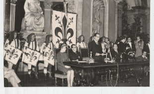 Nel Salone dei Cinquecento negli anni '50