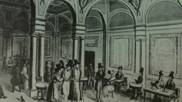  Stampa dell'800 con il Caffè Doney (fonte Turismo Letterario)