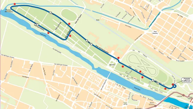 piantina che illustra il percorso della linea
