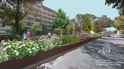 Rendering dell'intervento sul verde