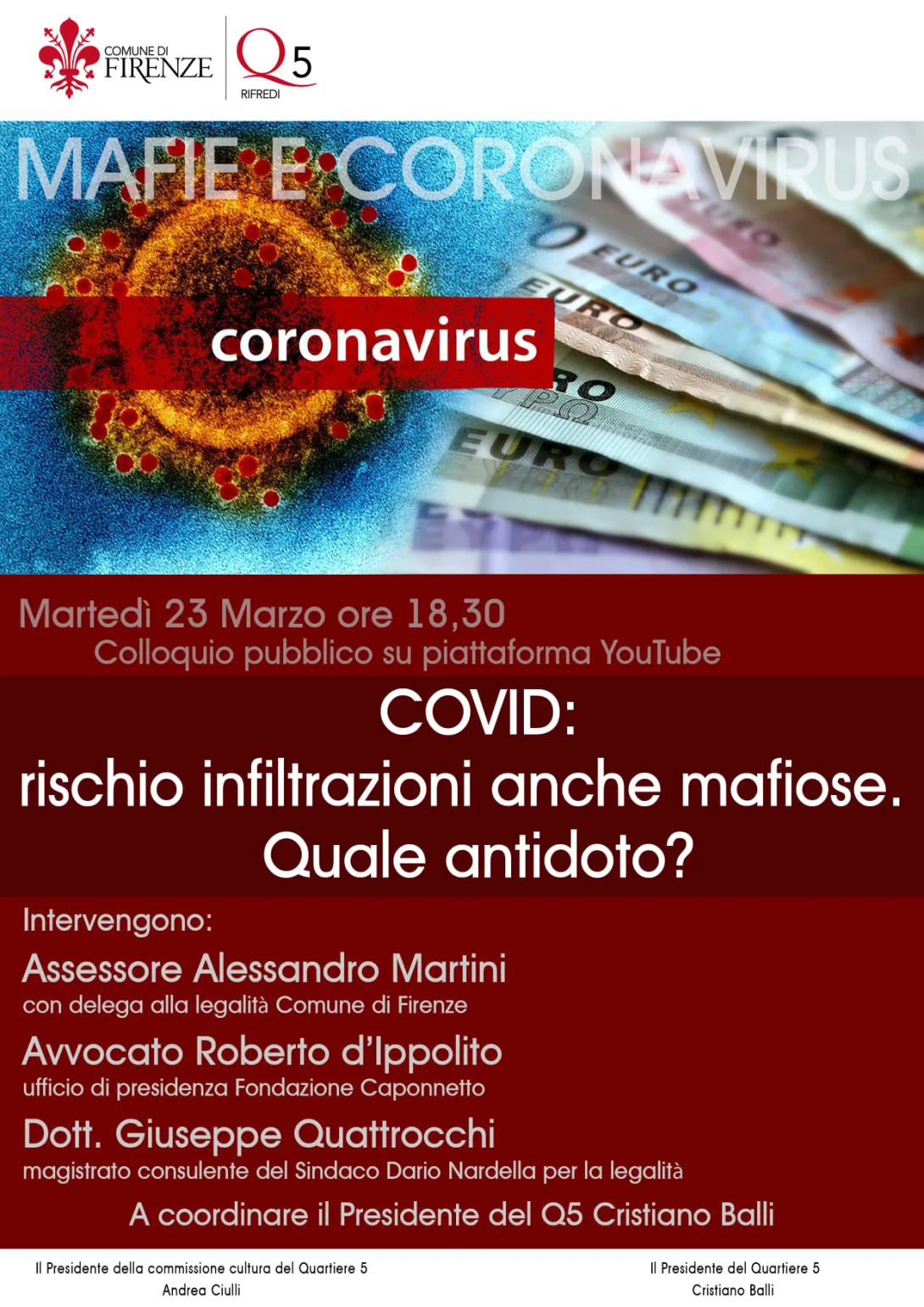Covid e infiltrazioni mafiose. Incontro al Quartiere 5 Covid e infiltrazioni mafiose. Incontro al Quartiere 5