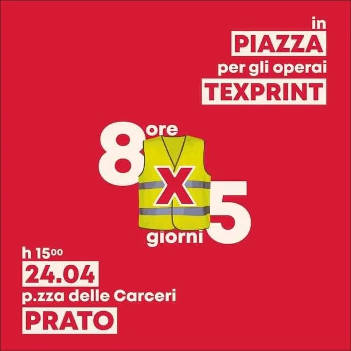 Manifestazione a Prato per la Texprint
