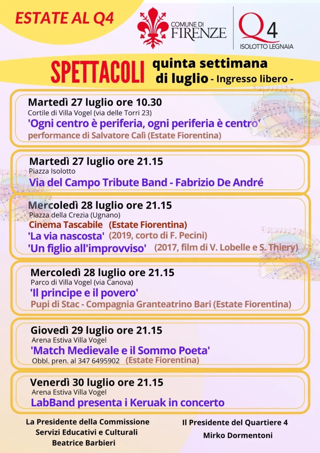 Programma Estate al Quartiere 4