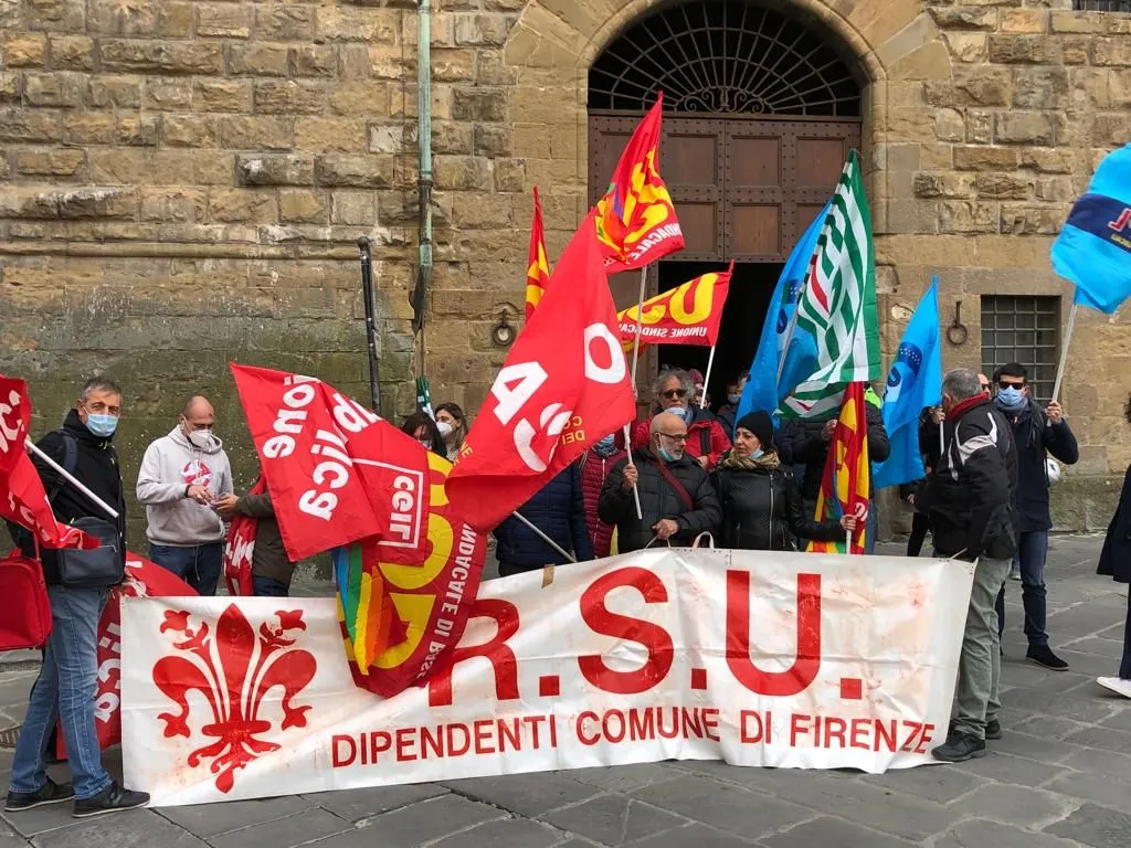 Presidio lavoro in Palazzo Vecchio