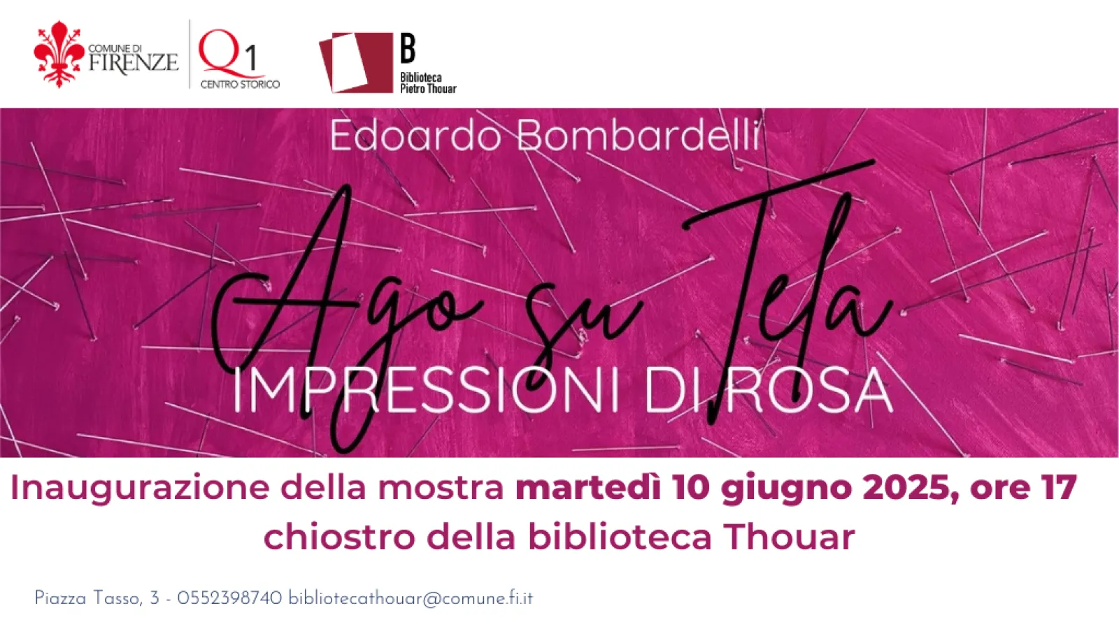 Impressioni di rosa – Ago su tela