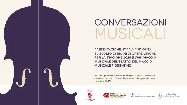 vilino stilizzato con titolo "conversazioni musicali"