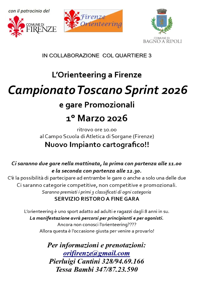 Campionato toscano sprint orienteering