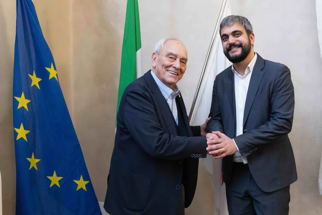 Esule istriano Claudio Bronzin e Presidente Consiglio comunale Cosimo Guccione