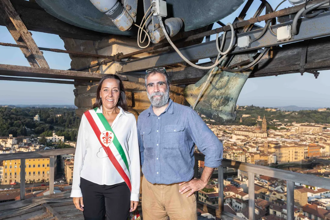 La sindaca Funaro e Simone Guaita