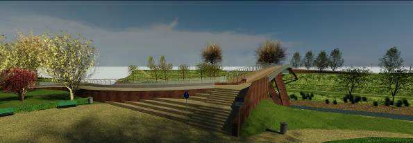 Rendering nuova passerella sull’Arno Rendering nuova passerella sull’Arno
