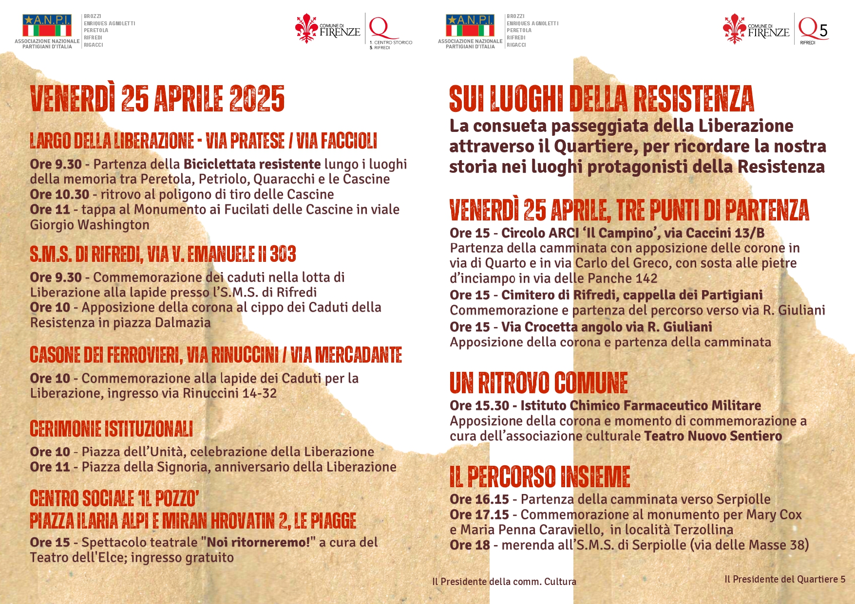 25 aprile al Quartiere 5 25 aprile al Quartiere 5
