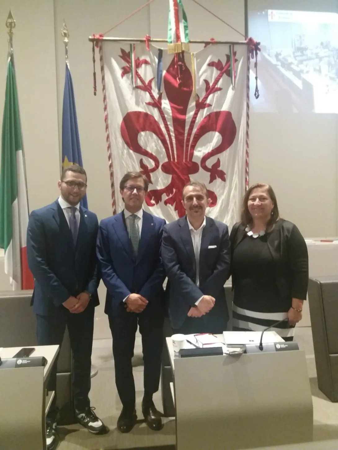 Il sindaco col nuovo presidente del Consiglio ed i due nuovi vice presidenti