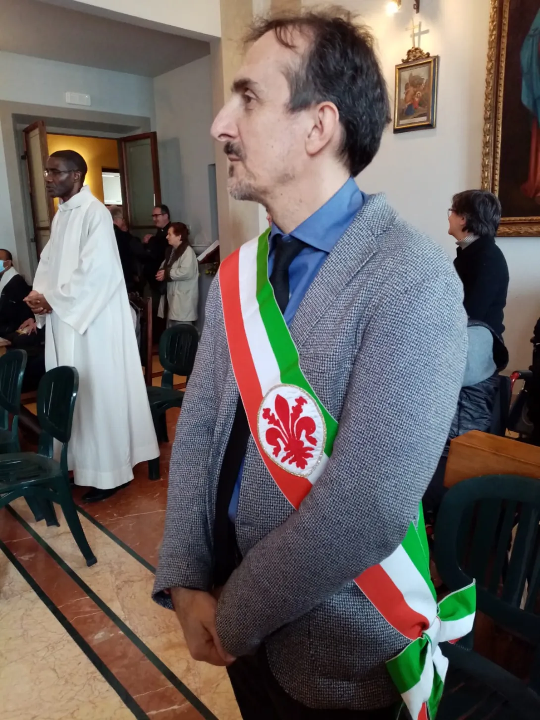 Il presidente del Consiglio comunale Luca Milani al centenario di don Giulio Andreini