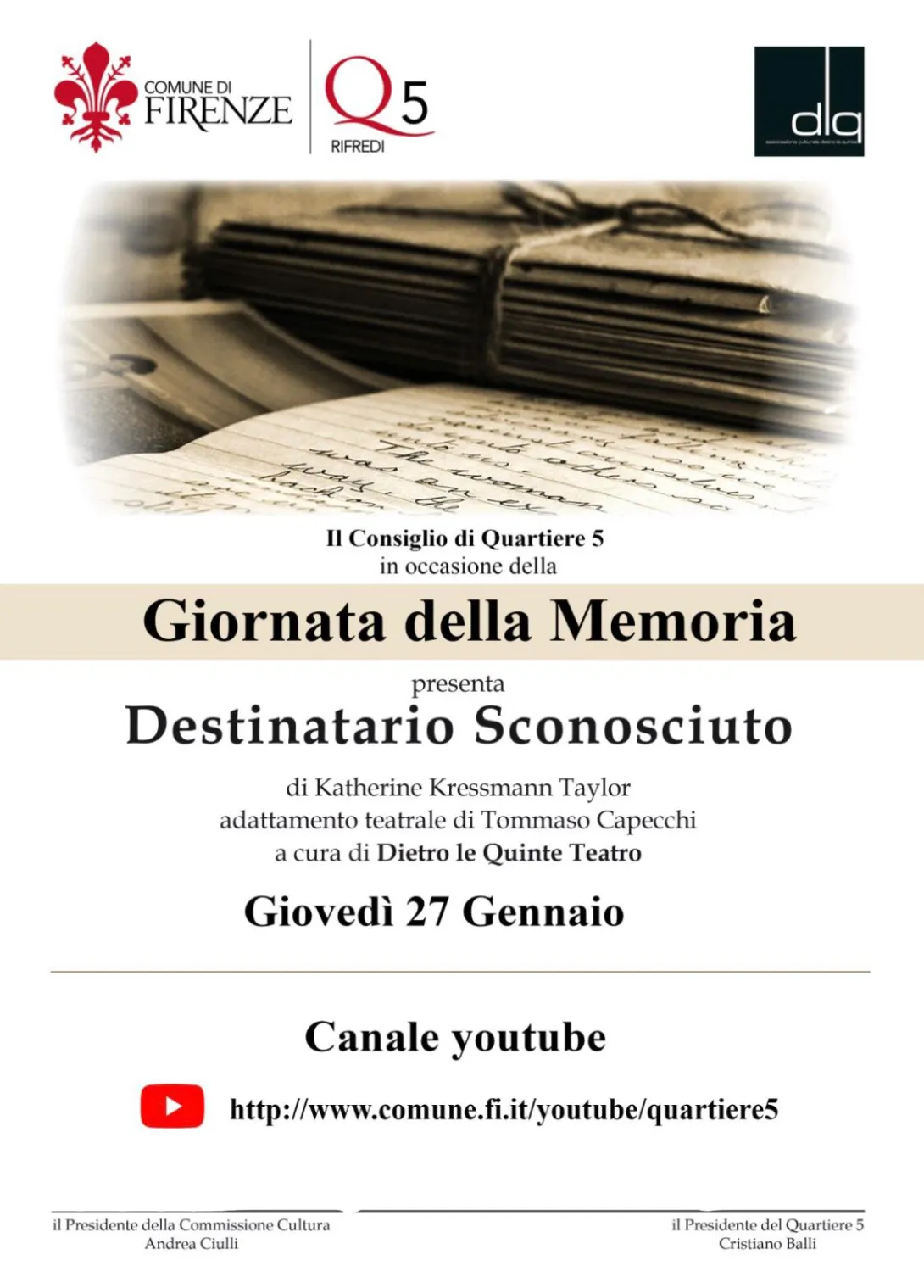 Giornata della Memoria al Quartiere 5