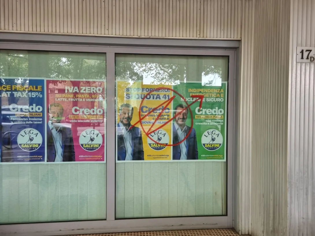 Scritte minatorie Lega Scritte minatorie Lega