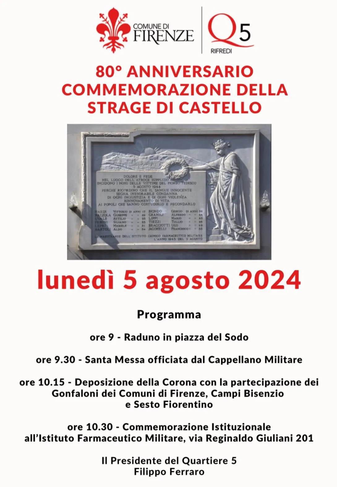 Commemorazione Strage di Castello 2024