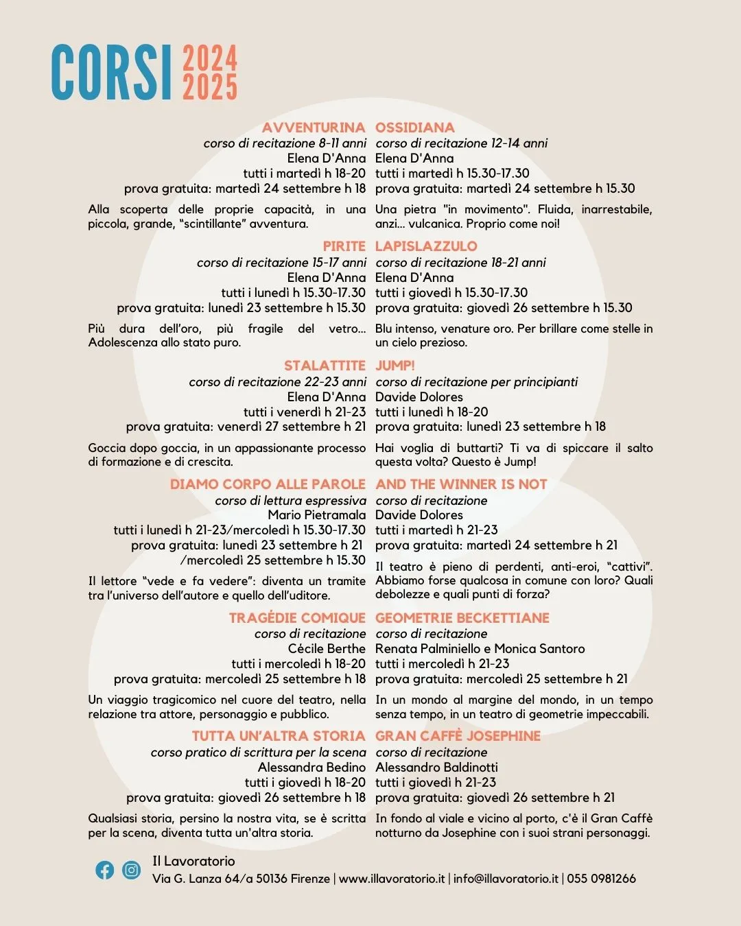 Corsi Il Lavoratorio Corsi Il lavoratorio
